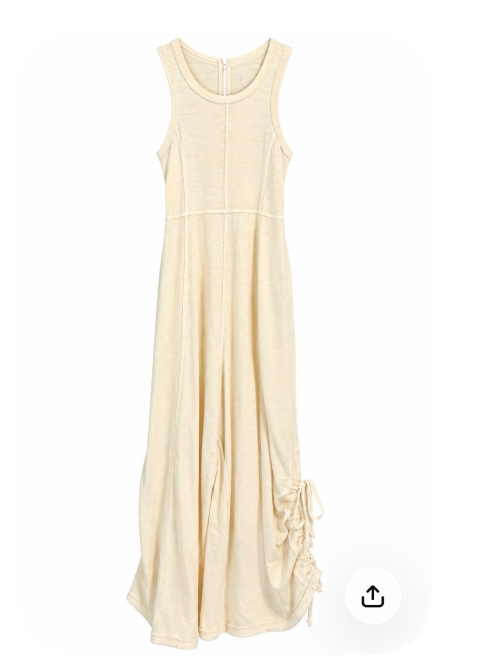 Women’s ' Cream Tank Jumpsuit with Side Ruching